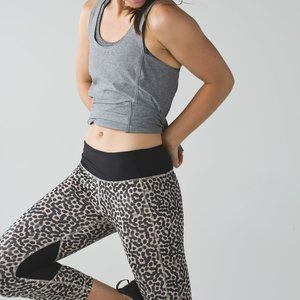 Lululemon Pace Rival Crop Full-On Luxtreme Ace Spot Grain Black / Black EUC 6